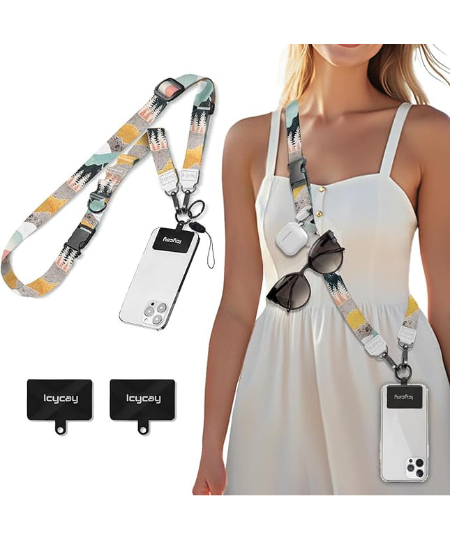 Phone Lanyard Crossbody, Mountain Cell Phone Strap for Around The Neck Adjustable, Anti Theft Cute Lanyard for iPhone Case ID Holder Keys Accessories Travel Essential