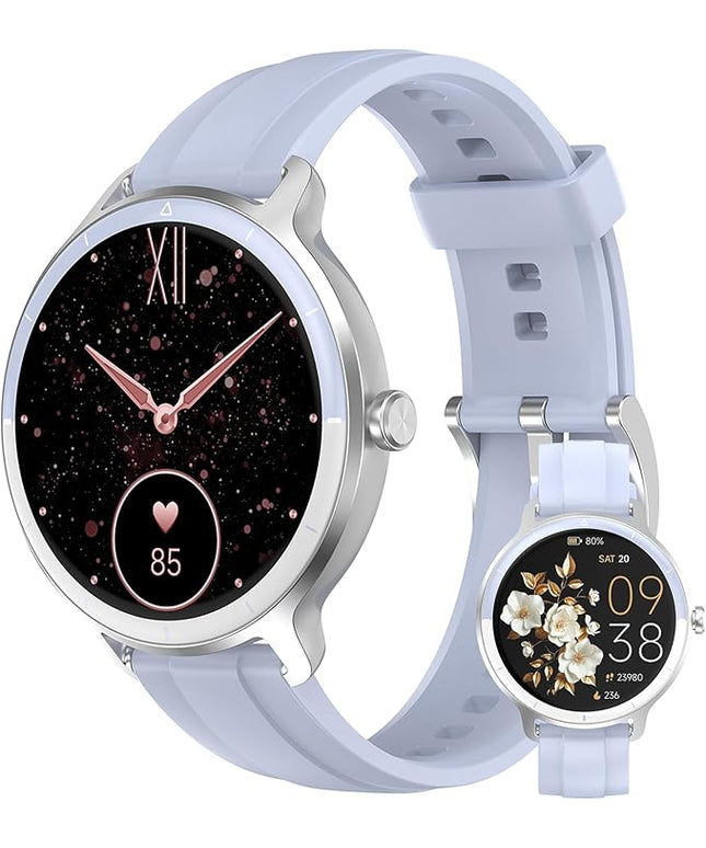 Smart Watches for Women Men 1.27" HD Fitness Tracker with Heart Rate/Sleep/Step/SpO2 Monitor, IP68 Waterproof Watch for Android iOS(Blue)