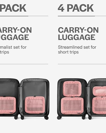 Aerotrunk Compression Packing Cubes for Travel - Luggage Organizer Bags - Double Zipper Packing Cubes for Suitcases (2-Pack, Rose)