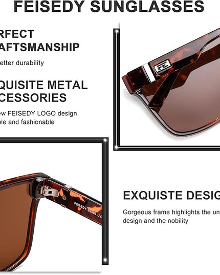 FEISEDY Sunglasses for Women Men, Fashion Mirrored Single Lens, Driving Beach Sunnies UV400 Shades B2996