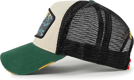 ililily Premium Howels Embroidery Vintage Baseball Cap Distressed Trucker Hat