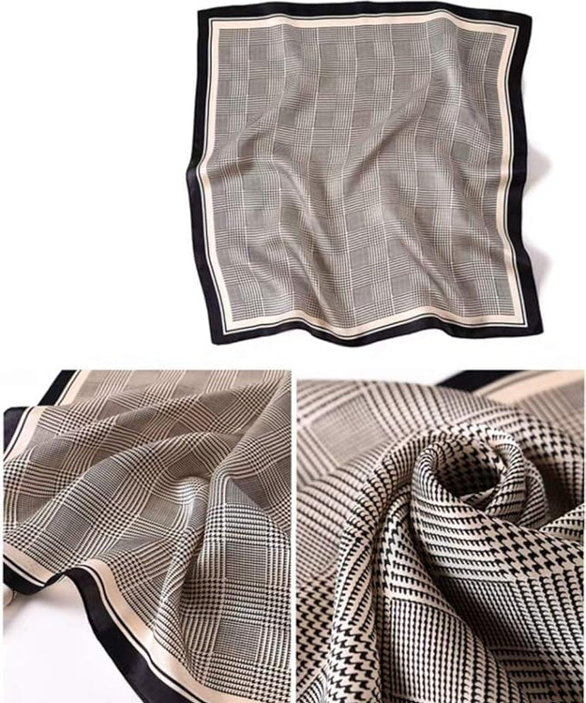 ANDANTINO 100% Real Mulberry Silk Scarf -21'' x 21''- Lightweight Neckerchief –Women Men Small Square Digital Printed Scarves