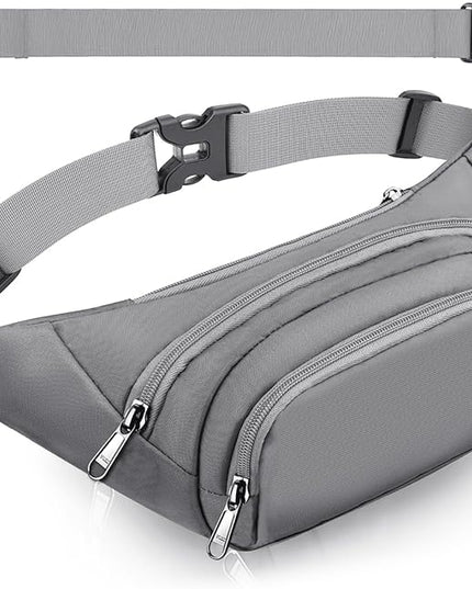 Large Fanny Pack for Women Men - Syican Waist bag with 3-Zipper Pockets, Gifts for Enjoy Sports Traveling Workout Casual Hands-Free crossbody bags Fits MAX 7.9'' iPad & 6.6'' Phone