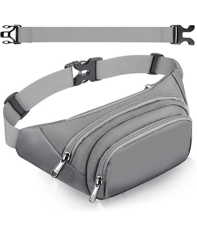 Large Fanny Pack for Women Men - Syican Waist bag with 3-Zipper Pockets, Gifts for Enjoy Sports Traveling Workout Casual Hands-Free crossbody bags Fits MAX 7.9'' iPad & 6.6'' Phone