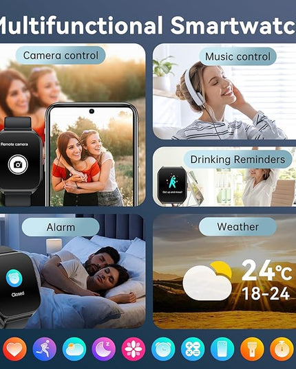 AI Smart Watch for Men Women with ChatGPT, 1000mAh Fitness Tracker 60-Day Standby Time, 1.96" HD SmartWatch with 200+ Sport Modes/Heart Rate/Sleep Monitor, IP68 Waterproof Pedometer for Android iOS