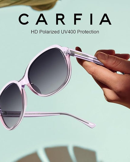 CARFIA Acetate Oversized Square Polarized Sunglasses for Women UV Protection Retro Trendy Big Shades