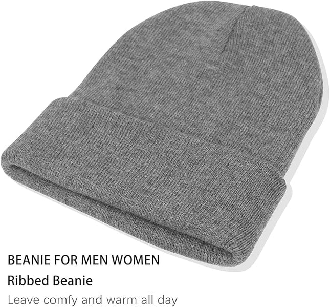 ZOORON 1&2 Pack Beanie for Men Women Slouchy Beanie Hats Winter Knit Caps Soft Ski Hat Unisex