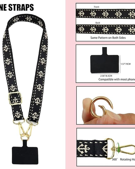 Adjustable 1" Width Phone Crossbody Lanyard and Wristlet Strap - Gift For The Lover In Your Life