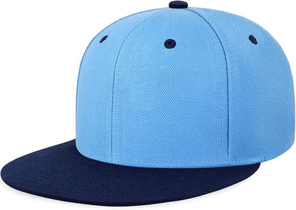 CHOK.LIDS Flat Bill Visor Classic Snapback Hat Blank Adjustable Brim High Top End Trendy Color Style Plain Tone Baseball Cap