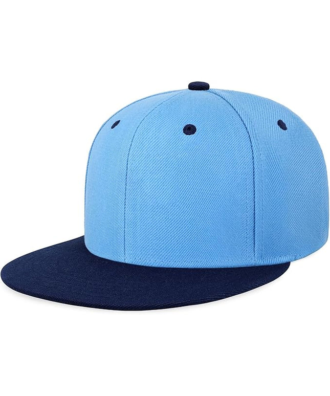CHOK.LIDS Flat Bill Visor Classic Snapback Hat Blank Adjustable Brim High Top End Trendy Color Style Plain Tone Baseball Cap