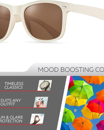 Retro Rewind Polarized Sunglasses for Men and Women - UV Protection Classic Sun Glasses