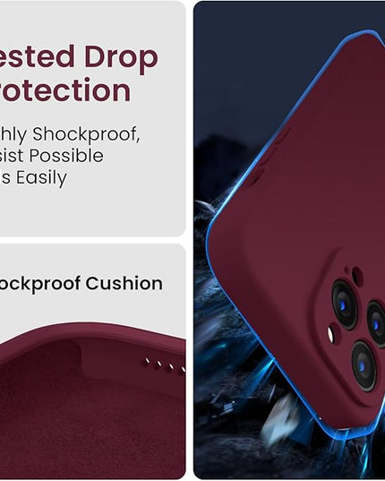 FireNova for iPhone 14 Pro Case, Silicone Upgraded [Camera Protection] Phone Case with [2 Screen Protectors], Soft Anti-Scratch Microfiber Lining Inside, 6.1 inch, Plum