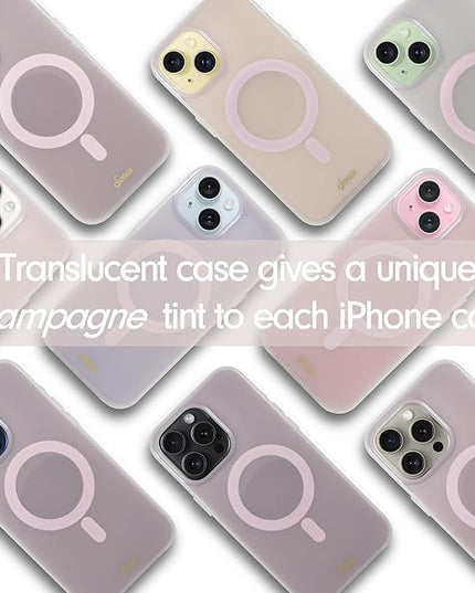 Sonix Protective Phone Case for iPhone 15, 14, 13 | Compatible with Magsafe | 10ft Drop Tested | Jelly Champagne