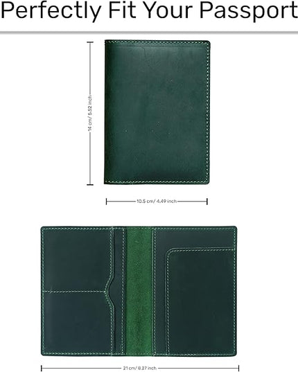 HIFA Leather Passport Holder, Handmade Passport Cover with Card and Ticket Slot - Genuine Leather, Elegant Design, Easy Access - Passport Case, Passport Wallet, Passport Holder