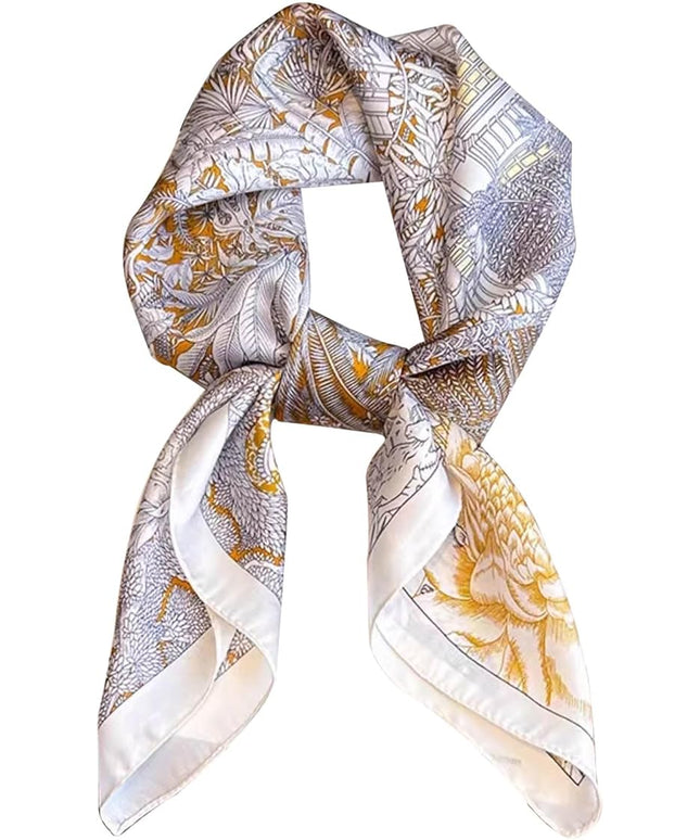 kcctoo 27.5" Mulberry Silk Feeling Head Scarf Women's Fashion Square Neck Satin Scarfs for Bag Hair Scarves Gift