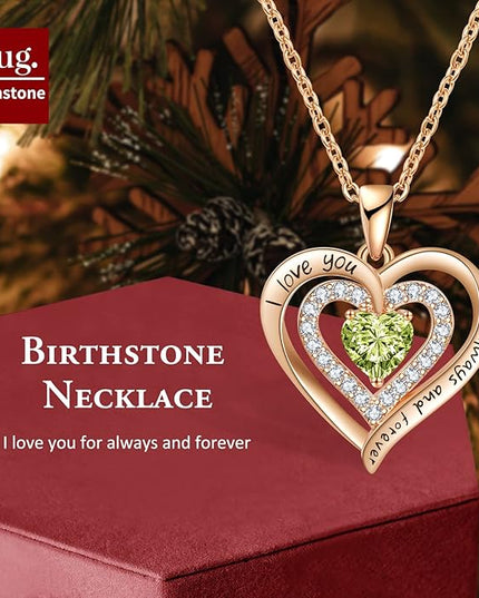 REDBEE Necklaces for Women Birthstone Heart Necklace Jewelry for Wife Girlfriend Woman Necklace