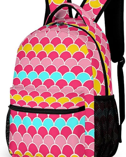 Fashion Pink Scales Backpack Lightweight Large Capacity Laptop Daybag for Travel Work