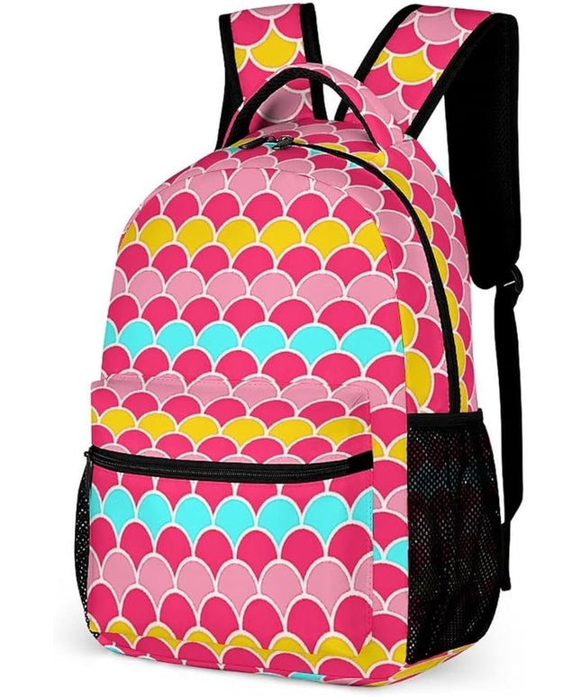 Fashion Pink Scales Backpack Lightweight Large Capacity Laptop Daybag for Travel Work