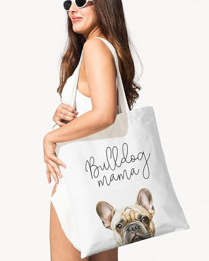 Dog Mama Canvas Tote Bag for Women, Dogs Lover Gift for Dog Mom, Birthday Christmas Cute Rottweiler Gifts For Women.
