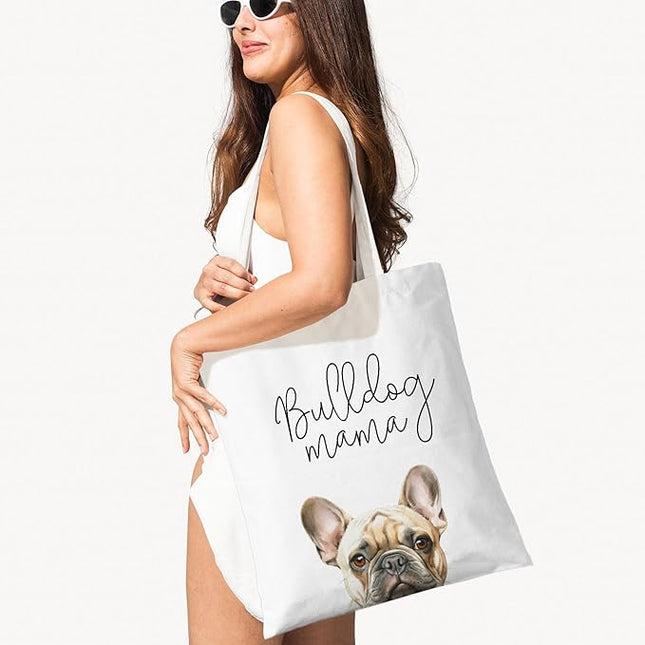 Dog Mama Canvas Tote Bag for Women, Dogs Lover Gift for Dog Mom, Birthday Christmas Cute Rottweiler Gifts For Women.