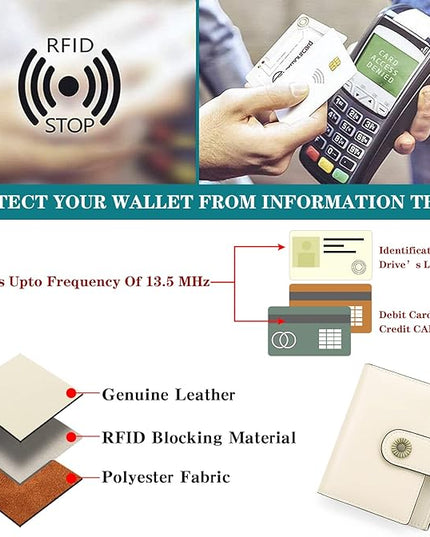 FALAN MULE Small Wallet for Women Leather Bifold Compact Small Womens Wallet with RFID Blocking