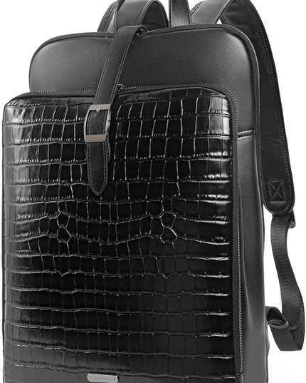 CLUCI Leather Backpack for Women, 15.6 inch Laptop Bag, Large Genuine Work Backpack Travel Back