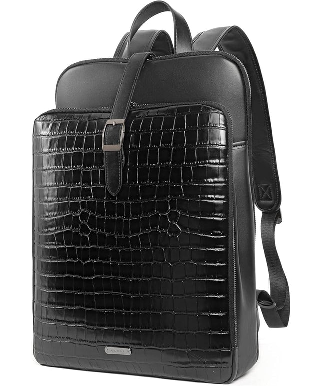 CLUCI Leather Backpack for Women, 15.6 inch Laptop Bag, Large Genuine Work Backpack Travel Back