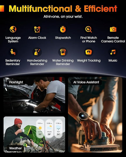 LIGE Military Smart Watch for Men,1.85" HD/800mAh Battery Smart Watches for Android iOS (Bluetooth Call Answer/Calls) Fitness Tracker with Heart Rate/Sleep Tracking Silver