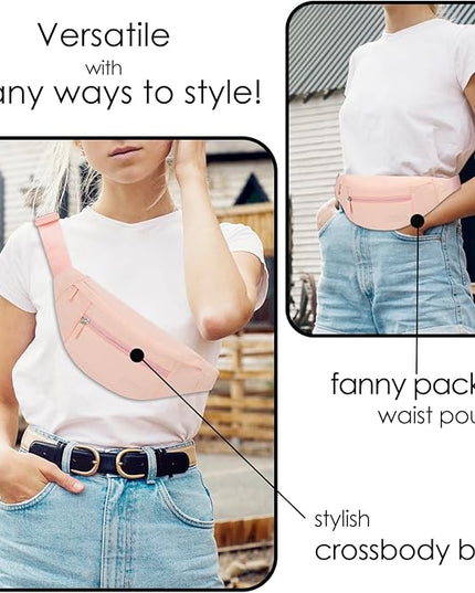 MAXTOP Large Crossbody Fanny Pack with 4-Zipper Pockets,Gifts for Enjoy Sports Festival Workout Traveling Running Casual Hands-Free Wallets Waist Pack Phone Bag Carrying All Phones