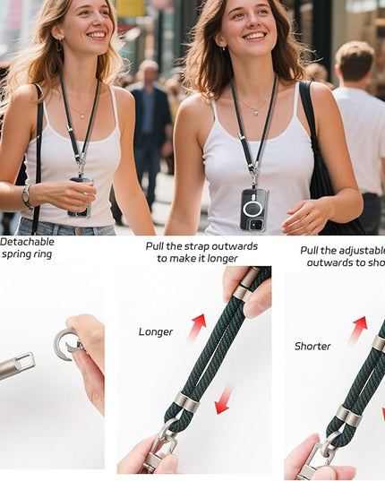 3-in-1 Adjustable Phone Lanyard Crossbody Cell Phone Neck Strap Universal Mobile Wrist Lanyard