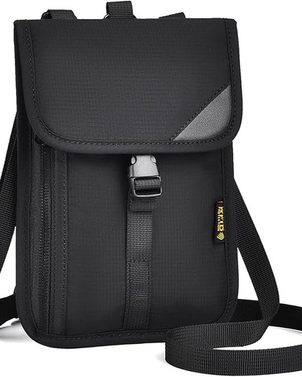 Passport Holder for Travel Pouch Neck Wallet for Traveling Women Men with RFID Blocking Waterproof and Slim Neck Pouch Adjustable Neck Strap (Z-Black)