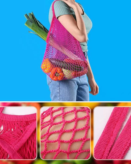 2pcs Fashion Storage Mesh Bag Reusable Fruit Mesh Bag Shopping Mesh Bag Pure Cotton Portable Mesh Bag Shopping Bag