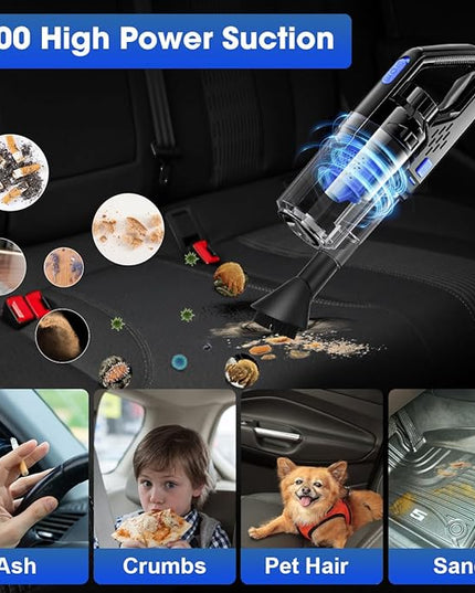 Viewsun Car Cleaning Kit, Car Interior Detailing Kit with High Power Handheld Vacuum Cordless Rechargeable, Detailing Brush Set, Windshield Cleaner, Complete Auto Accessories for Men, Women Gift