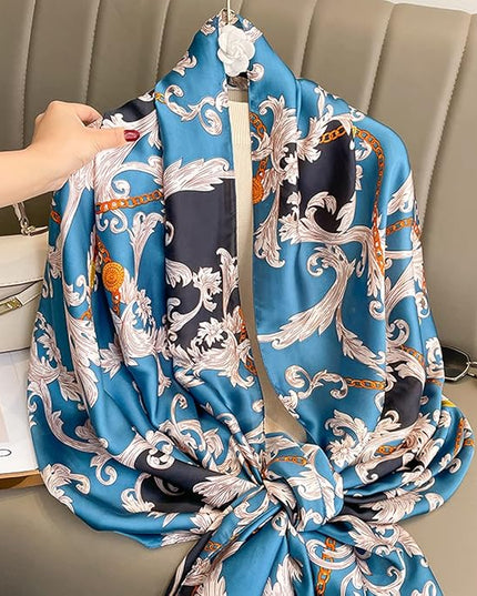 Fashion Scarves Scarf 100% Silk Feeling Scarf Silk Like Scarves Long Lightweight Sunscreen Shawls for Women