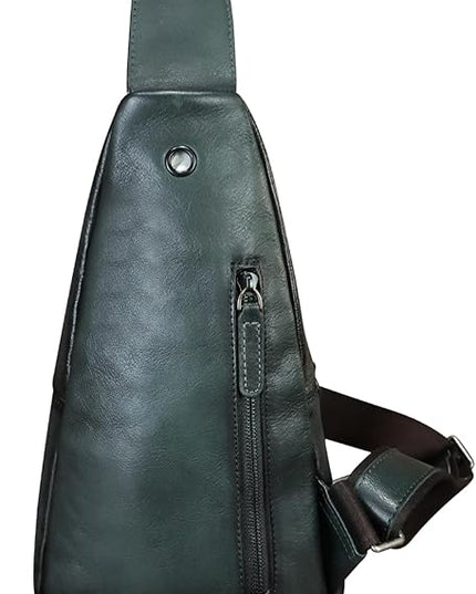 Genuine Leather Silng Bag for Women and Men Real Leather Sling Backpack Chest Purse Shoulder Crossbody Bag