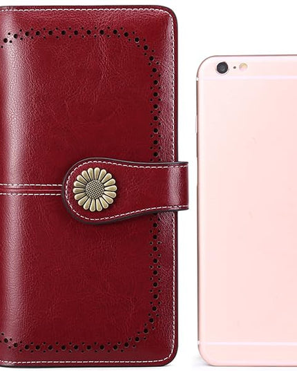 SENDEFN Wallets for Women Leather Credit Card Holder with RFID Blocking Large Capacity Wristlet | with RFID Blocking, Large Capacity, Wristlet, with RFID Blocking, Large Capacity, Wristlet