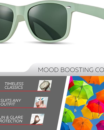 Retro Rewind Polarized Sunglasses for Men and Women - UV Protection Classic Sun Glasses