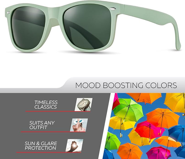 Retro Rewind Polarized Sunglasses for Men and Women - UV Protection Classic Sun Glasses