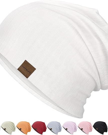 Slouchy Beanie for Men Women Soft Lightweight Running Beanie Hat Chemo Cap Skull Cap
