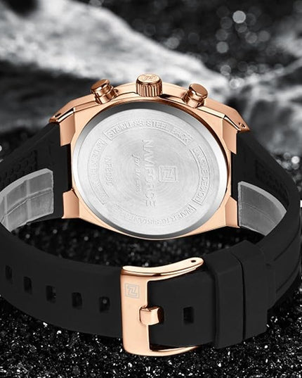 NAVIFORCE Watches for Men Multifunctional Chronograph Analog Quartz Waterproof Wirstwatch Silicone Strap Man Gifts