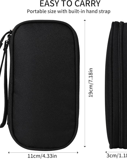 Universal Cable Organizer - Electronics Accessories Bag for Charger, Phone, Memory Cards & Travel Gadgets (Black)