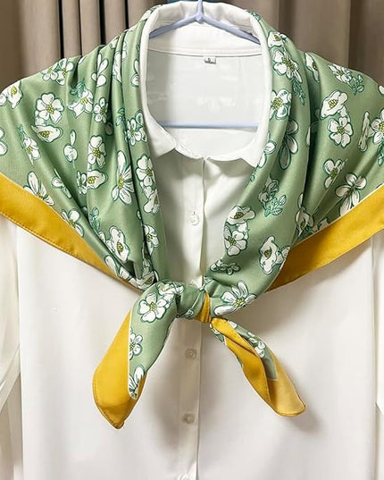 Julunar Silk Like Head Scarf for Women - Satin Large Hair Scarves - 35" Square Silk Hair Wrap for Sleeping with Gift Packed