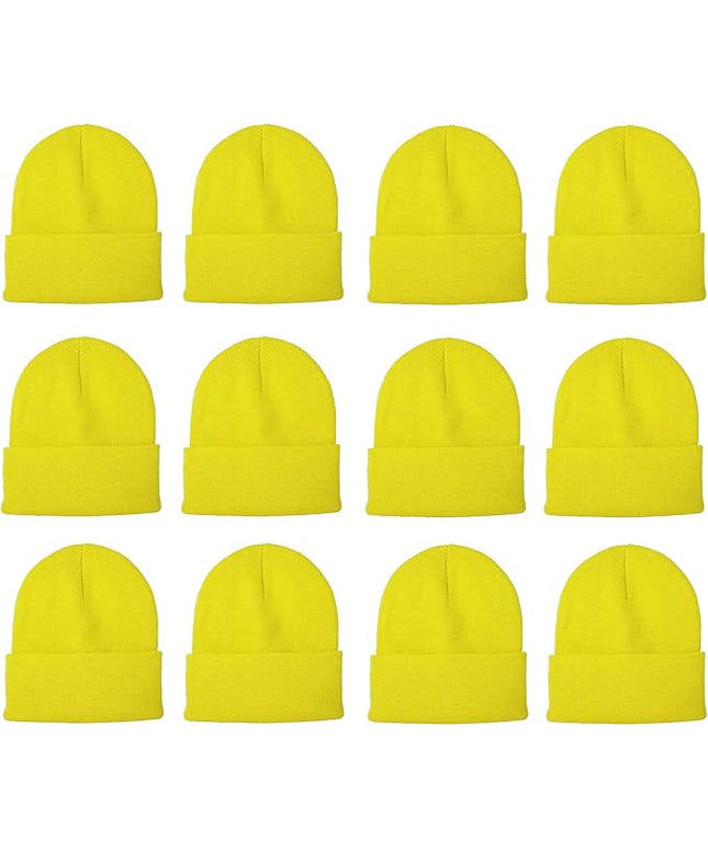 Gelante Unisex Beanie Cap Knitted Warm Solid Color and Multi-Color Multi-Packs
