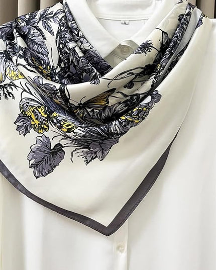 Julunar Silk Like Head Scarf for Women - Satin Large Hair Scarves - 35" Square Silk Hair Wrap for Sleeping with Gift Packed