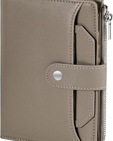 Dadanism RFID Passport Holder for Travel, Pu Leather Passport Wallet Cover with Card Holders, SIM Slots, Zippered Coin Pocket and Cash Slot, Slim Compact Travel Wallet for Women, Khaki Brown