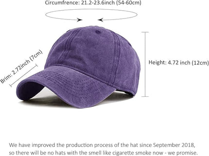 HH HOFNEN Men Women Washed Distressed Twill Cotton Baseball Cap Vintage Adjustable Dad Hat