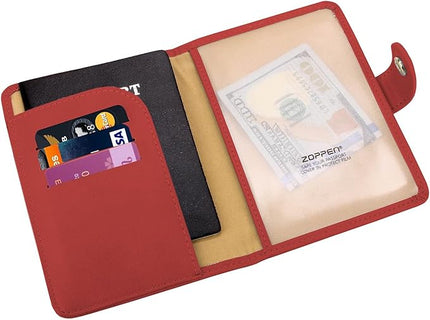 ZOPPEN Passport Holder Women, Passport Cover Travel Wallet Rfid Blocking Passport Wallet Cover Case Travel Essentials Document Organizer, Scarlet Red