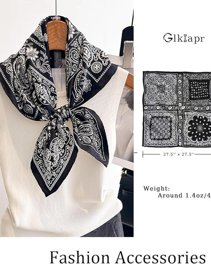 Satin Bandana Headscarf for Women Silky Hair Scarves for Fashion Lightweight