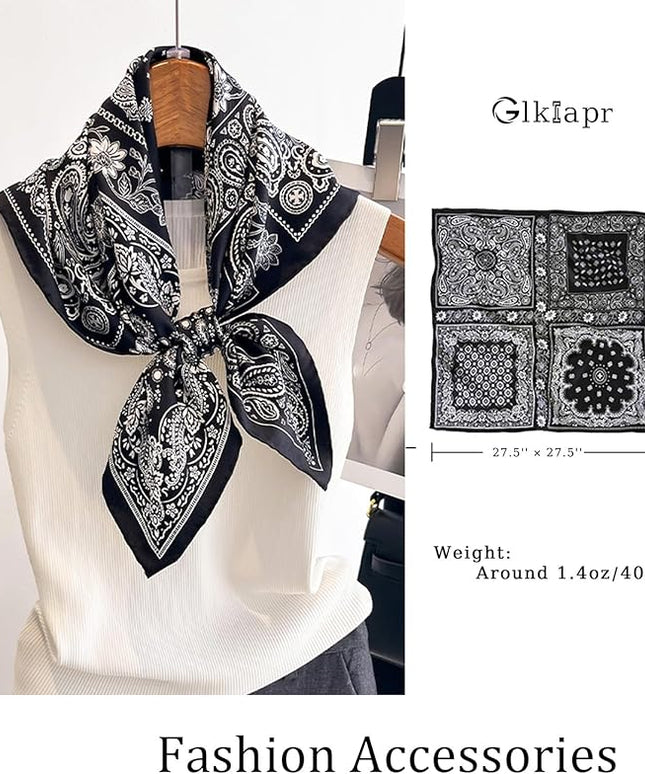 Satin Bandana Headscarf for Women Silky Hair Scarves for Fashion Lightweight