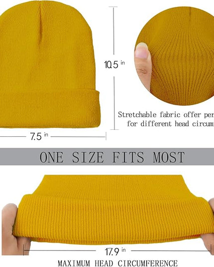 ZOORON 1&2 Pack Beanie for Men Women Slouchy Beanie Hats Winter Knit Caps Soft Ski Hat Unisex